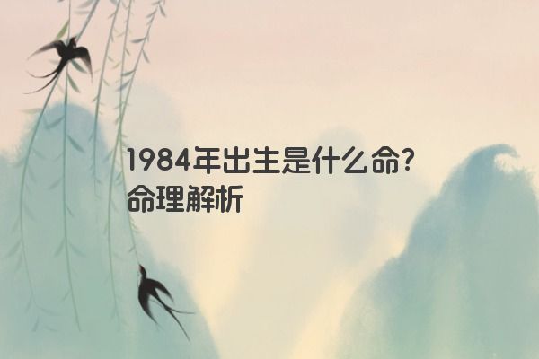 1984年出生是什么命？命理解析