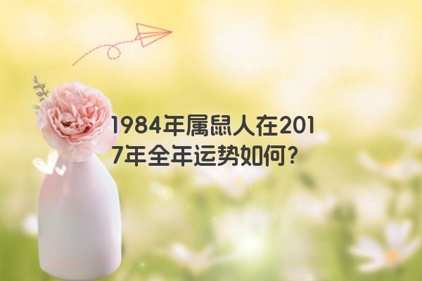 1984年属鼠人在2017年全年运势如何？