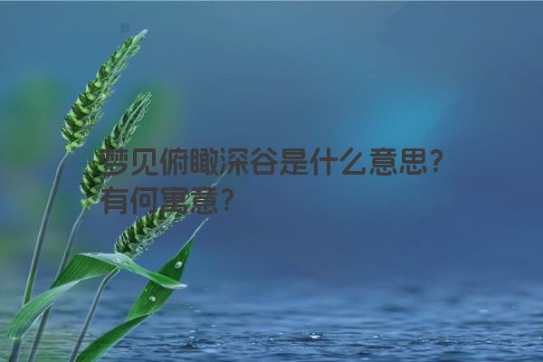 梦见俯瞰深谷是什么意思？有何寓意？