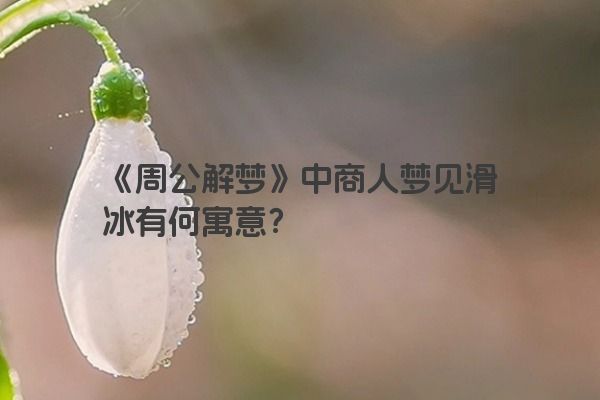 《周公解梦》中商人梦见滑冰有何寓意？