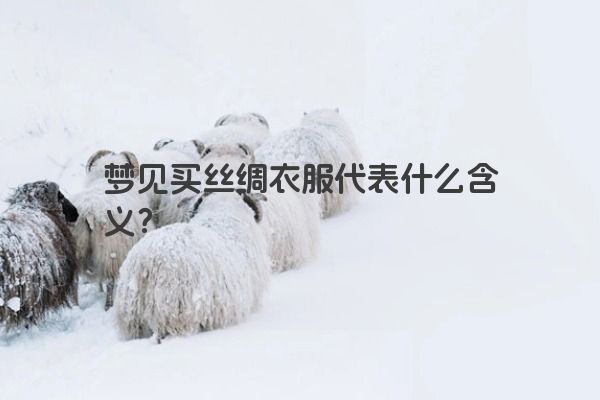 梦见买丝绸衣服代表什么含义？