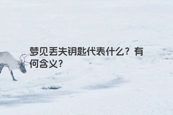 梦见丢失钥匙代表什么？有何含义？