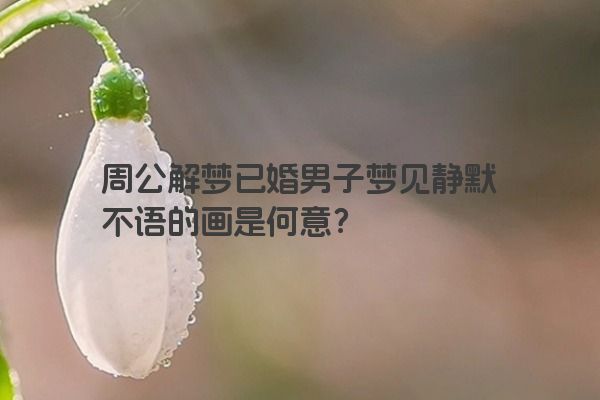 周公解梦已婚男子梦见静默不语的画是何意？