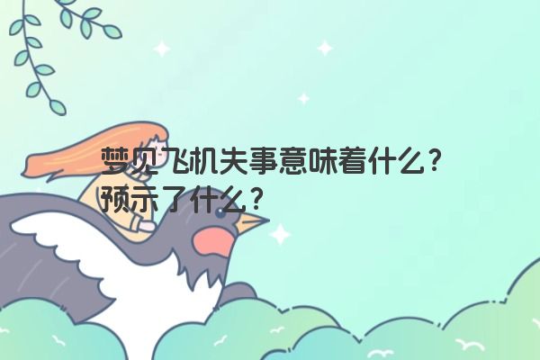 梦见飞机失事意味着什么？预示了什么？