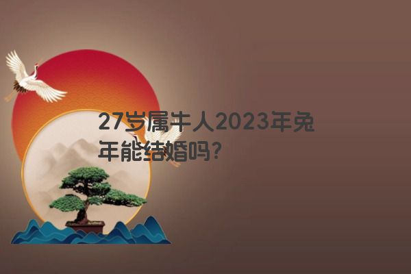 27岁属牛人2023年兔年能结婚吗？