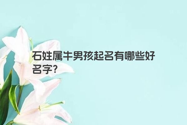 石姓属牛男孩起名有哪些好名字？