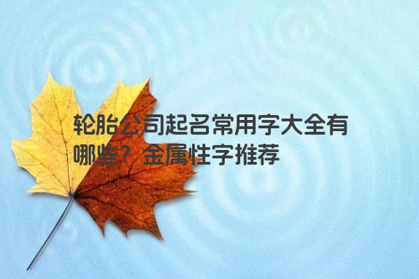 轮胎公司起名常用字大全有哪些？金属性字推荐