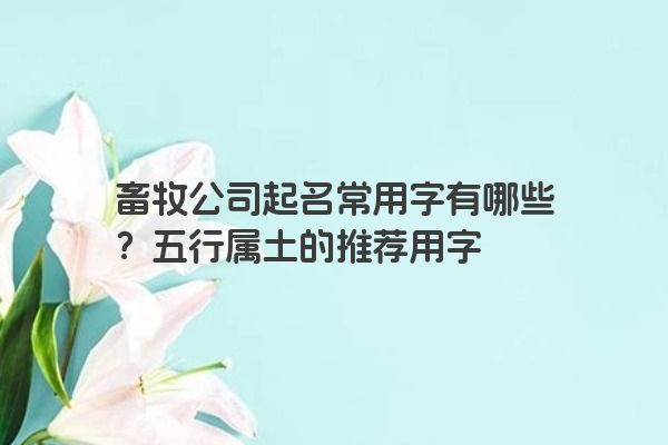 畜牧公司起名常用字有哪些？五行属土的推荐用字