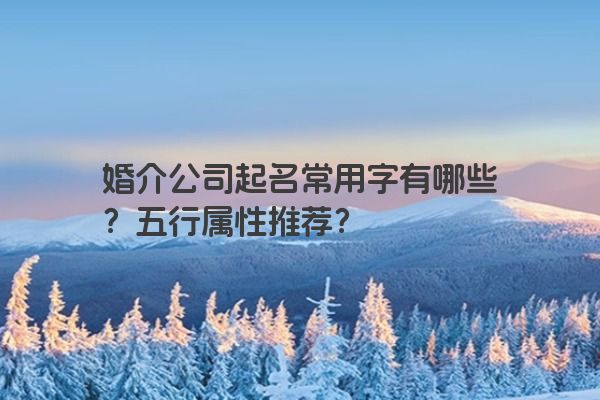 婚介公司起名常用字有哪些？五行属性推荐？