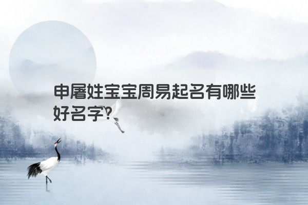 申屠姓宝宝周易起名有哪些好名字？