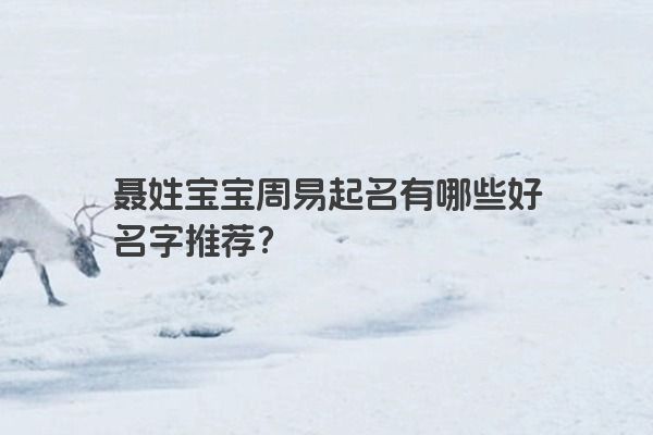 聂姓宝宝周易起名有哪些好名字推荐？