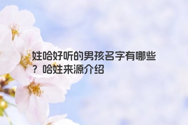 姓哈好听的男孩名字有哪些？哈姓来源介绍