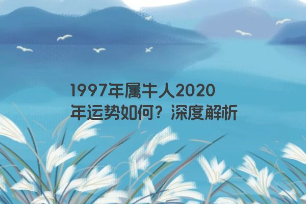 1997年属牛人2020年运势如何？深度解析