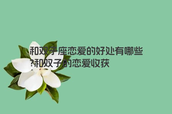 和双子座恋爱的好处有哪些?和双子的恋爱收获