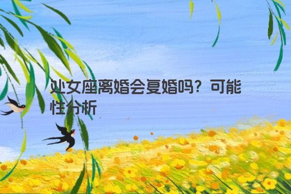 处女座离婚会复婚吗？可能性分析