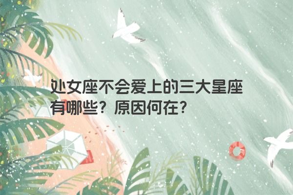 处女座不会爱上的三大星座有哪些？原因何在？