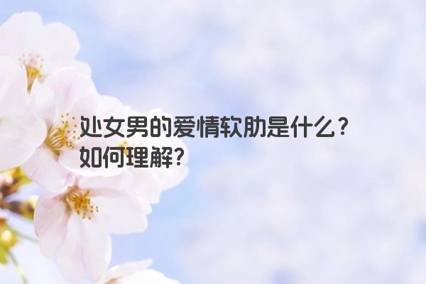 处女男的爱情软肋是什么？如何理解？