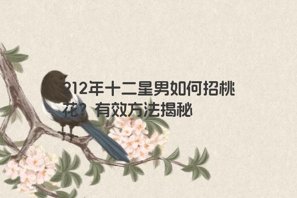212年十二星男如何招桃花？有效方法揭秘