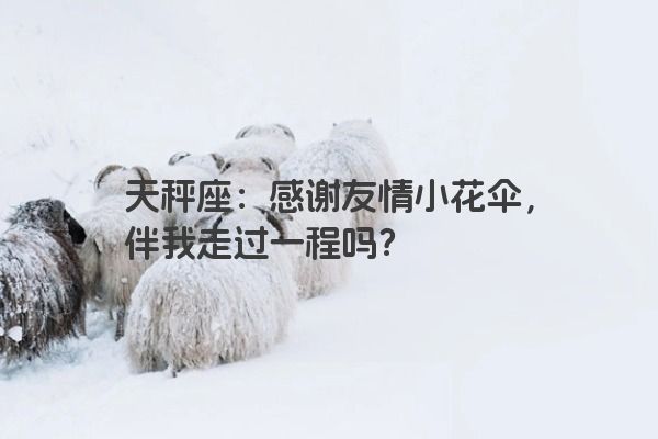 天秤座：感谢友情小花伞，伴我走过一程吗？