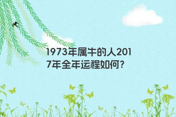 1973年属牛的人2017年全年运程如何？