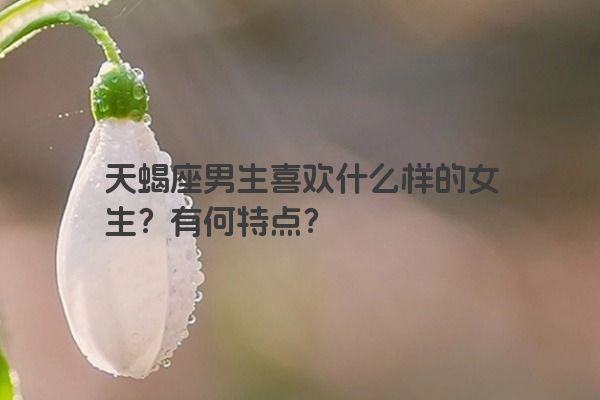 天蝎座男生喜欢什么样的女生？有何特点？