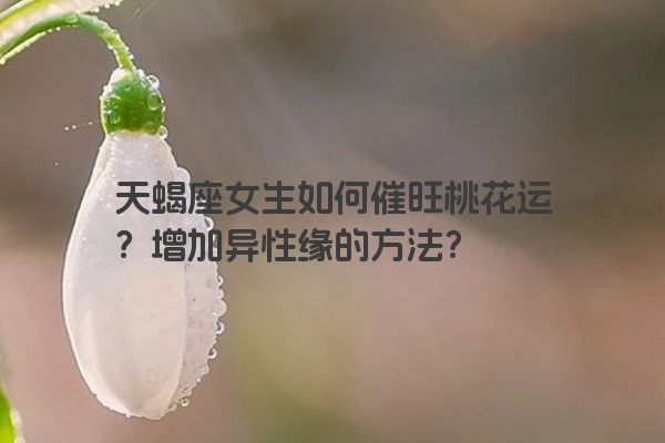 天蝎座女生如何催旺桃花运？增加异性缘的方法？