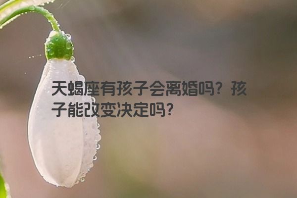 天蝎座有孩子会离婚吗？孩子能改变决定吗？