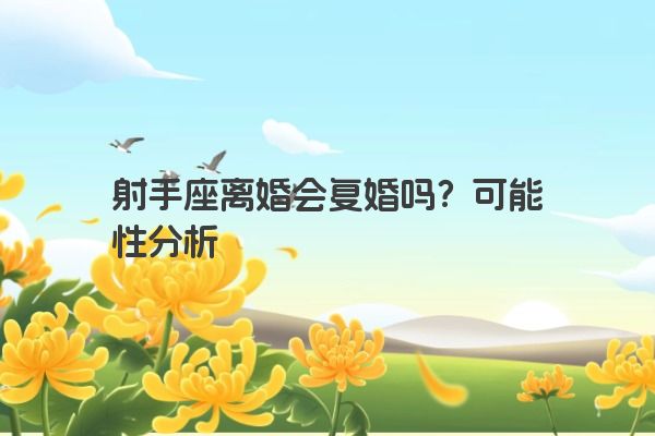 射手座离婚会复婚吗？可能性分析