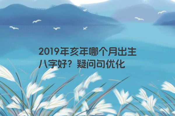 2019年亥年哪个月出生八字好？疑问句优化