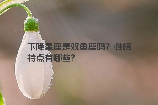 下降星座是双鱼座吗？性格特点有哪些？