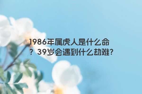 1986年属虎人是什么命？39岁会遇到什么劫难？