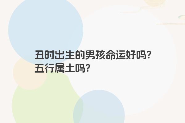 丑时出生的男孩命运好吗？五行属土吗？