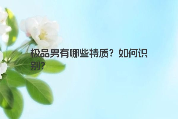 极品男有哪些特质？如何识别？