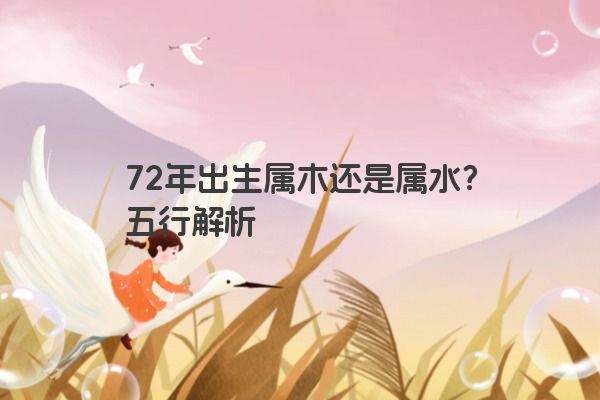 72年出生属木还是属水？五行解析