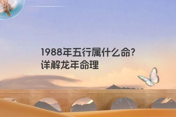 1988年五行属什么命？详解龙年命理