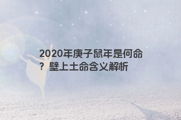 2020年庚子鼠年是何命？壁上土命含义解析