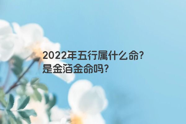 2022年五行属什么命？是金箔金命吗？