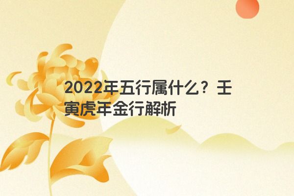 2022年五行属什么？壬寅虎年金行解析