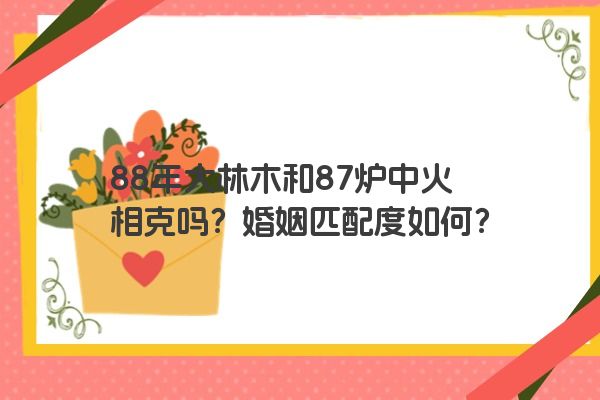 88年大林木和87炉中火相克吗？婚姻匹配度如何？