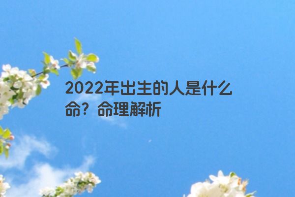 2022年出生的人是什么命？命理解析