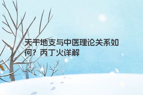 天干地支与中医理论关系如何？丙丁火详解