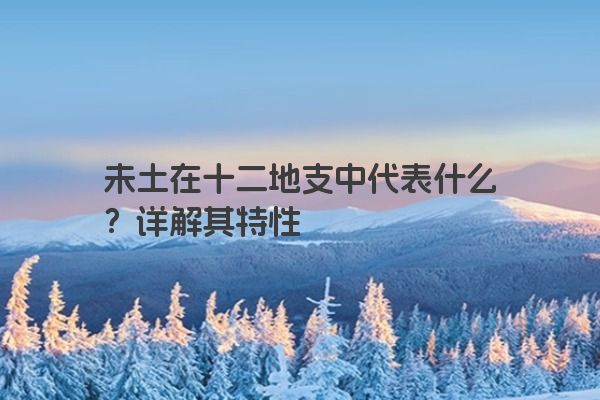 未土在十二地支中代表什么？详解其特性