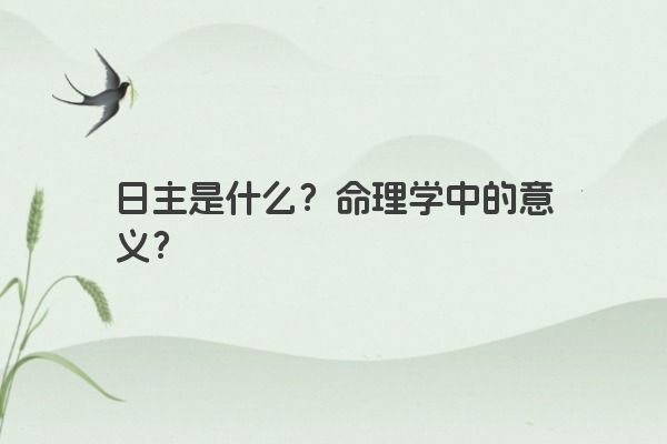 日主是什么？命理学中的意义？