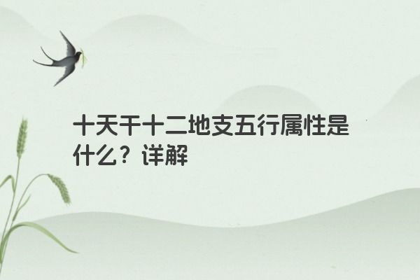 十天干十二地支五行属性是什么？详解