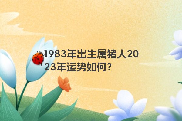 1983年出生属猪人2023年运势如何？