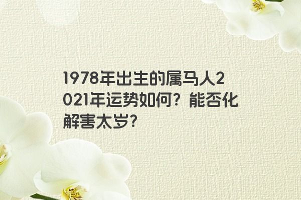 1978年出生的属马人2021年运势如何？能否化解害太岁？