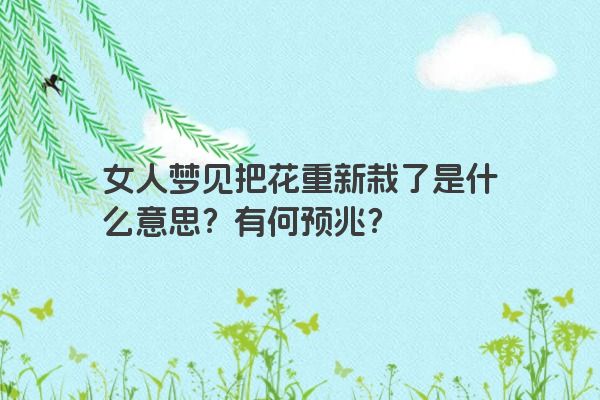 女人梦见把花重新栽了是什么意思？有何预兆？