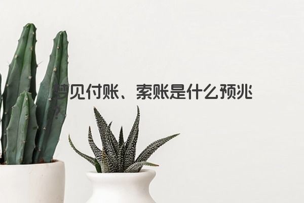 梦见付账、索账是什么预兆？