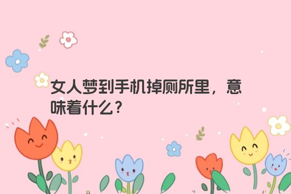 女人梦到手机掉厕所里，意味着什么？