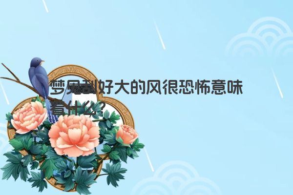 梦见刮好大的风很恐怖意味着什么？